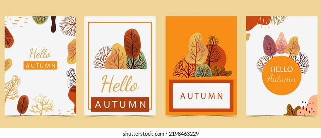orangefarbener Herbsthintergrund, Baum, Wald