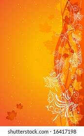 Orange autumn background, vector