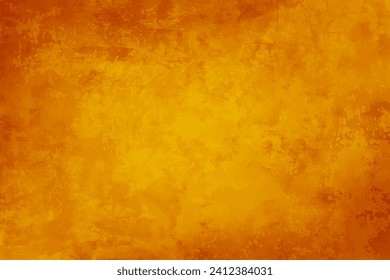 Orange autumn background vector, marbled watercolor painted texture design, thanksgiving or halloween orange color for fall, dark orange and red border and yellow center, vintage texture grunge