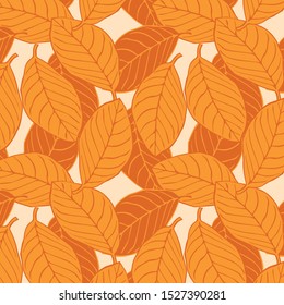 Orange autumn and fall vector seamless pattern editable and separable 