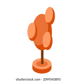 orange autumn ismetric tree vector illustration element for game design