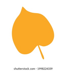 Orangefarbenes Herbstblatt, Kräuterelement. Kann als Zeichen, Symbol, Symbol verwendet werden. Herbst-Orangenblattsilhouette. Herbstpflanzenelement mit botanischer Vektorflache. Stock-Vektorgrafik einzeln auf weißem Hintergrund.