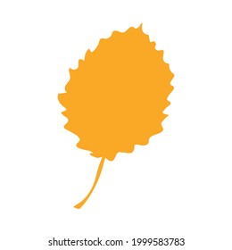 Hojas de otoño naranja, elemento herbal. Se puede usar como signo, símbolo, icono. Silhouette de hojas naranjas. Elemento de planta plana vectorial botánico otoñal. Ilustración vectorial de material aislada en fondo blanco.