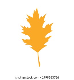Hojas de otoño naranja, elemento herbal. Se puede usar como signo, símbolo, icono. Silhouette de hojas naranjas. Elemento de planta plana vectorial botánico otoñal. Ilustración vectorial de material aislada en fondo blanco.