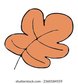 Orange autumn leaf. Vector illustration.
