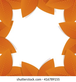 Orange Autumn Leafs. Vector illustration and Background.