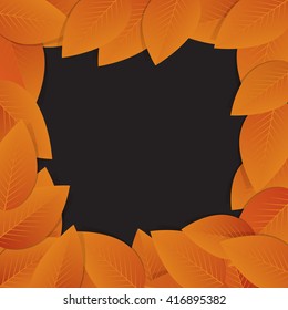 Orange Autumn Leafs. Vector illustration and Background.