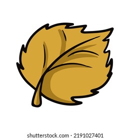 Orange autumn linden leaf, leaf fall, vector illustration in cartoon style on a white background