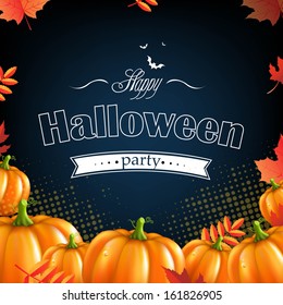Marco De Calabazas Orange Autumn, Con Malla De Gradiente, Ilustración Vectorial