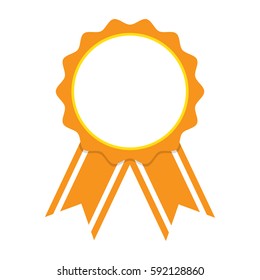 orange award ribbon on white background