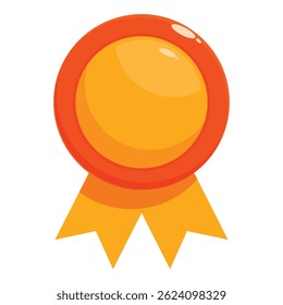 Orange award ribbon is standing out, representing achievement and success