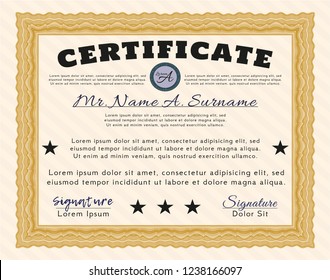 Orange Awesome Certificate template. Easy to print. Customizable, Easy to edit and change colors. Perfect design. 