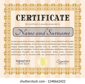 Orange Awesome Certificate template. Easy to print. Customizable, Easy to edit and change colors. Superior design. 
