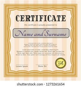 Orange Awesome Certificate template. Elegant design. Customizable, Easy to edit and change colors. Printer friendly. 