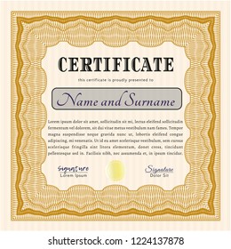 Orange Awesome Certificate template. Nice design. Customizable, Easy to edit and change colors. Printer friendly. 