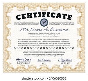 Orange Awesome Certificate template. Nice design. Customizable, Easy to edit and change colors. Printer friendly. 