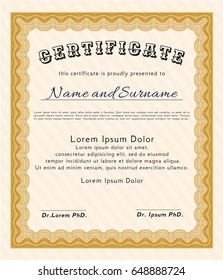 Orange Awesome Certificate template. Nice design. With complex background. Customizable, Easy to edit and change colors. 