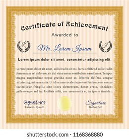 Orange Awesome Certificate template. Printer friendly. Customizable, Easy to edit and change colors. Modern design. 