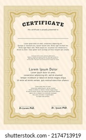 Orange Awesome Certificate template.  Retro design.  With quality background.   