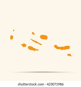 orange Azores Map Illustration