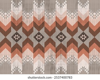 Orange aztec pattern on gray background.Chevron.Triangle pattern.Vertical pattern.Zigzag.Yarn.Seamless.DIgital design.Illustration.Modern.Design for rug.Blanket.Carpet.Printing.Tablecloth.Knitted