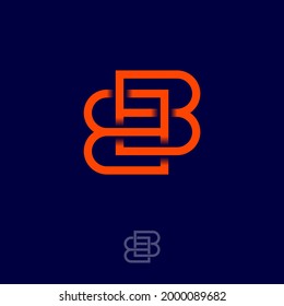 Letras naranja B y B. El monograma consta de dos letras cruzadas B.
Monograma para negocios, internet, tienda online, construcción, etiqueta o embalaje.