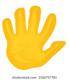 Orange  baby hand print. vector illustration