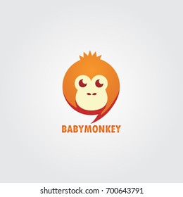 Orange baby monkey logo