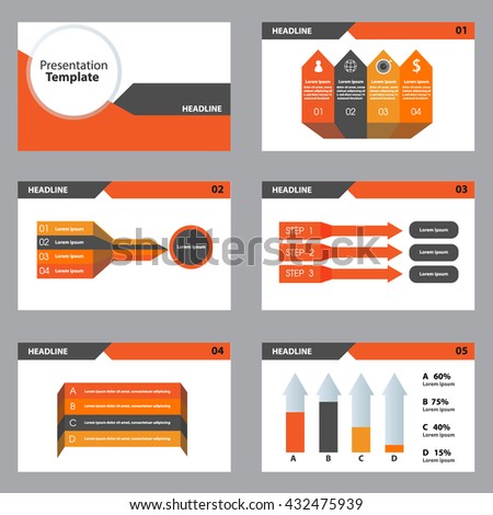 orange back vector business presentation template のベクター画像