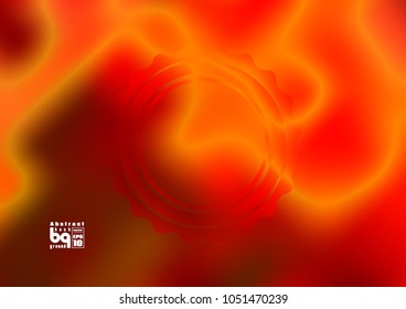Orange background. Abstract rotating gear. Vector illustration for design