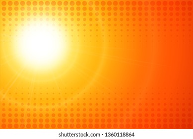 Orange background, abstract sunny spring vector design.