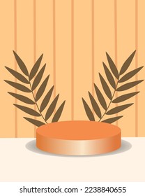 orangefarbener Hintergrund mit schönem Podium