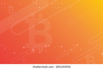 fondo anaranjado, vector de ilustración de moneda criptográfica de Bitcoin para página, logotipo, tarjeta, banner, web e impresión.