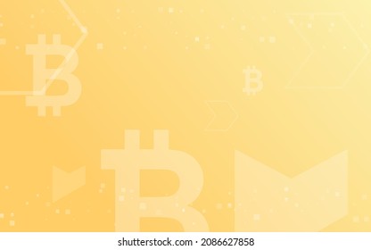 orange background, Bitcoin crypto currency illustration vector for page, logo, card, banner, web and printing.