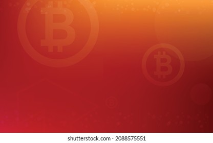 orange background, Bitcoin crypto currency illustration vector for page, logo, card, banner, web and printing.