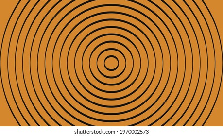 Orange background and black 3D circle line