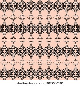 fondo naranja con forma abstracta repetida negra