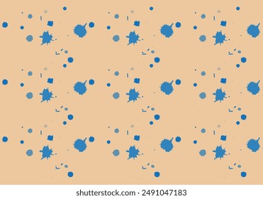 Fondo naranja con salpicaduras de pintura azul
