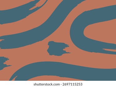 Orange Hintergrund mit blaugrauen Pinselstrichen