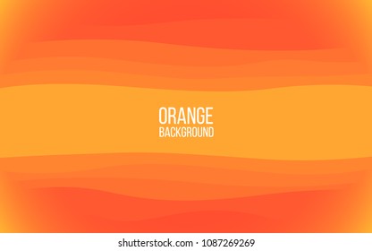 Orange background. Bright sunny layers with gradient. Backdrop with yellow waves. Modern design for website, poster, presentation. Vector illustration.