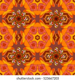 Orange background. Brown. Red. Yellow. Vector illustration.