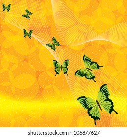 Orange background with butterfly