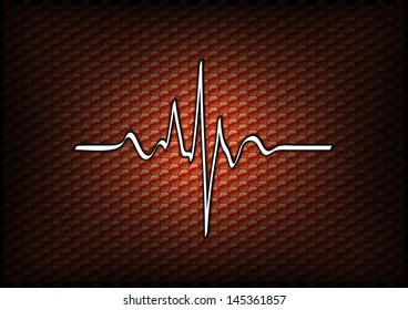 orange background with cardio line