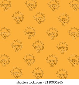 orange background with cartoon character