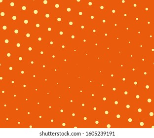 Orange background in cartoon style. Modern art. Retro abstract orange pattern, halftone design. Vector illustration. Retro style.