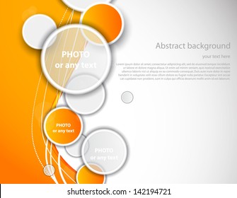 Orange background with circles