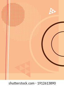 orange background with circular and abstract shapes, colorful design, vector illustration