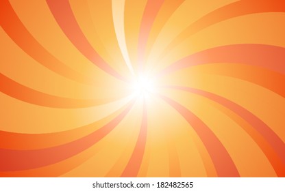 orange background with curve light Rays  (vector)