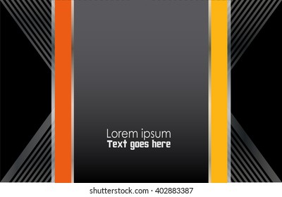 Orange background curve line on black background space shadow overlap and dimension modern texture pattern for text and message website design
