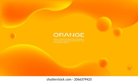 Orange background design 3D concept. Orange elements with fluid gradient. Creative illustration for poster, web, landing, page, cover, ad, greeting, card, promotion.